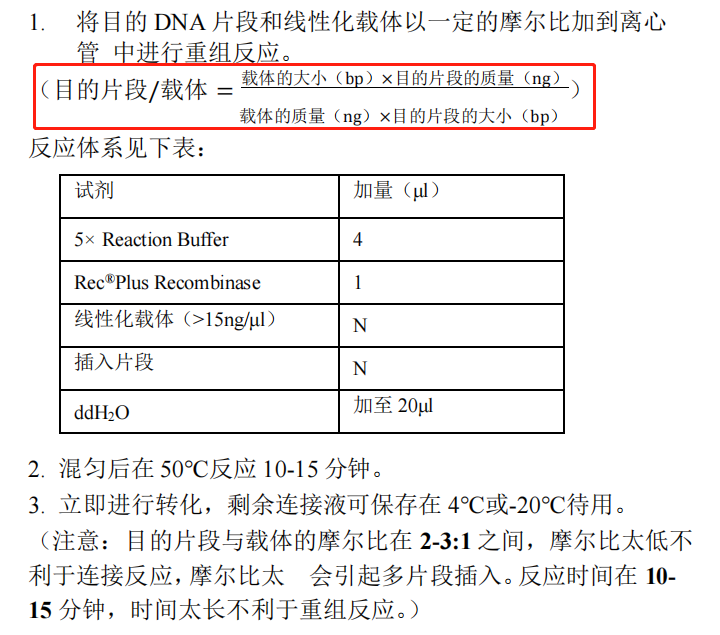 B 目的片段与载体的重组 B 目的片段与载体的重组