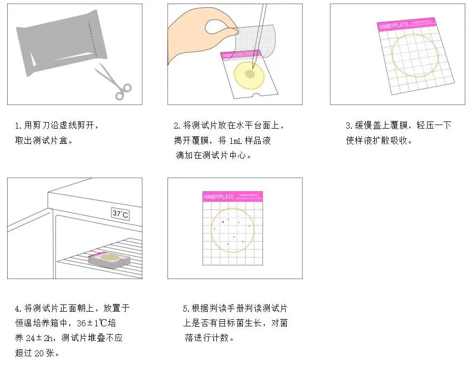 HandyPlate&reg;快速菌落总数测试片 操作图解