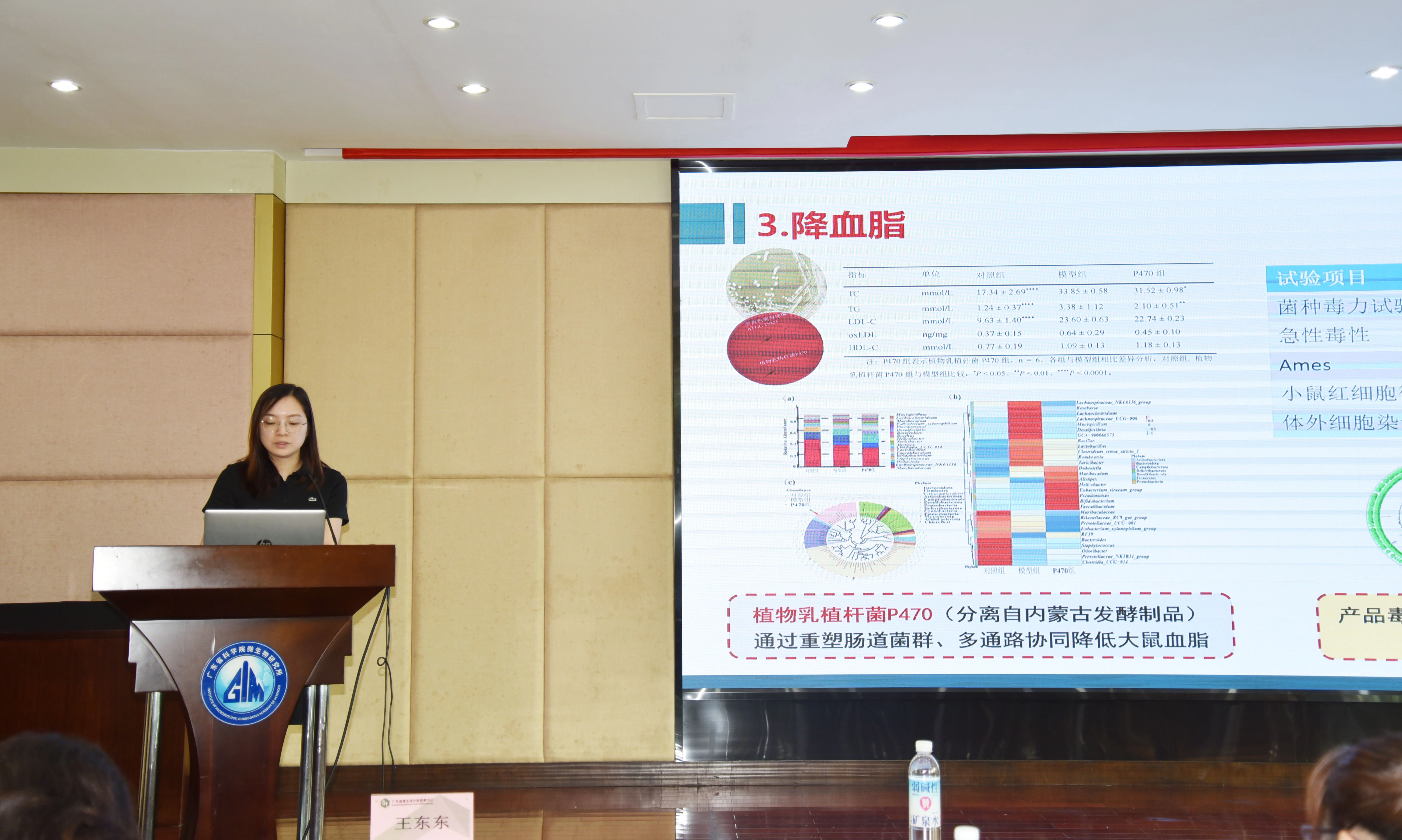 广微测食品药品实验室副主任、高级工程师陈玲博士就“健康微生物功能产品的定向研发与系统评价”作专题分享