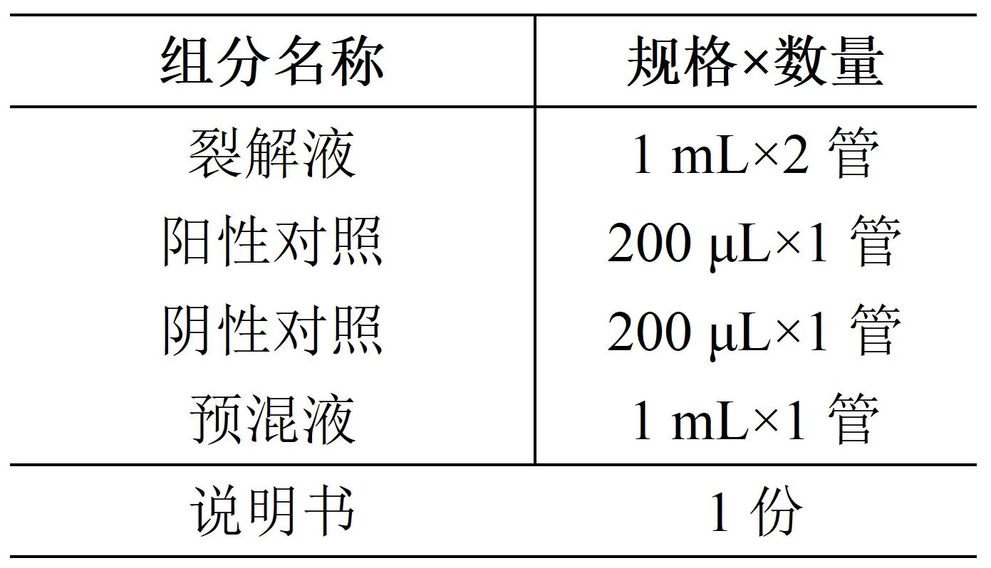 致病型唐菖蒲伯克霍尔德氏菌核酸检测试剂盒(荧光探针法)产品组分
